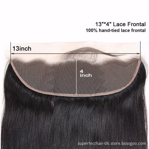 Wholesale Cheap 100% Cuticle Aligned Virgin Hair Transparent Thin Swiss Lace 13x4  Straight Lace Frontal Closure